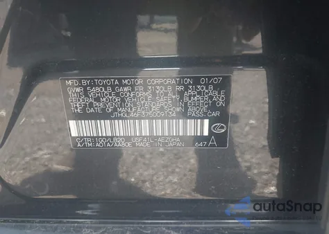 2007 Lexus Ls 460 L z USA, uszkodzony, nr VIN JTHGL46F375009134